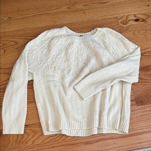 Talbots Ivory Cable Knit Sweater